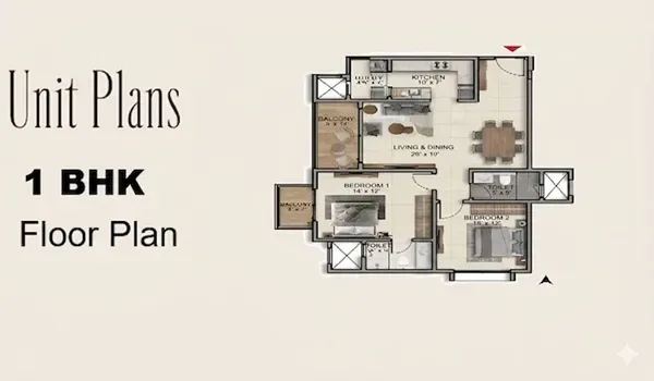 Featured Image of Prestige Falcon City Thane 1 BHK Floor Plan
