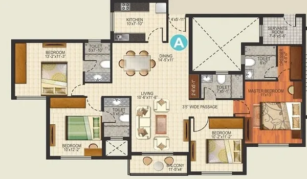Featured Image of Prestige Falcon City Thane 4 BHK Floor Plan
