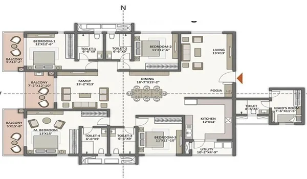 Featured Image of Prestige Falcon City Thane 4 BHK Floor Plan